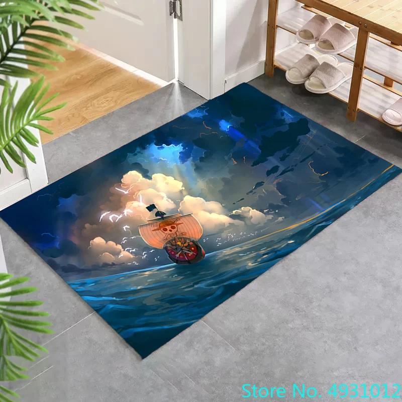 Creative 3D Cartoon Carpet  Anime One Piece Ace Anime Print Living Room Bedroom Decoration Rug Children Anti Slip Crawling Mat