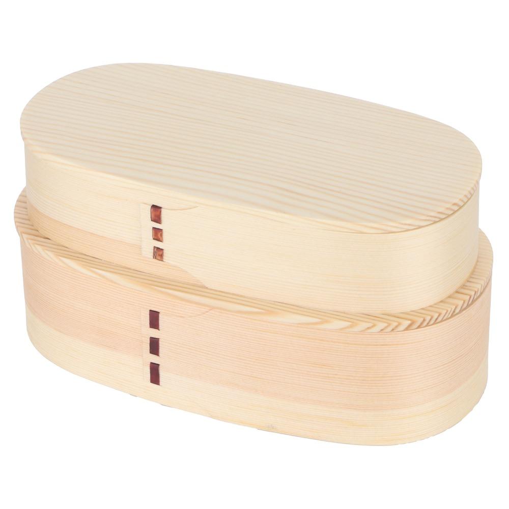 Double Layers Japanese Bento Box Wooden Material Double Layer Lunch Box For Travel