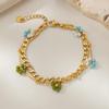 Elegant 18K Gold-Plated Double Layer Beaded Bracelet for Women