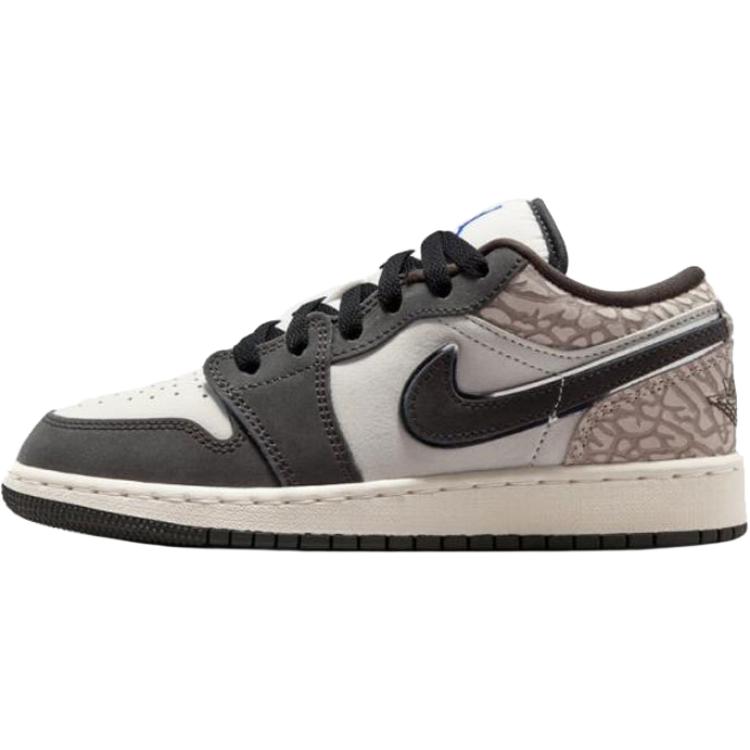 

Jordan Air 1 Comfortable Versatile Low Top Kids Basketball Shoes Unisex sneaker Black White Brown IU2269-100 38.5