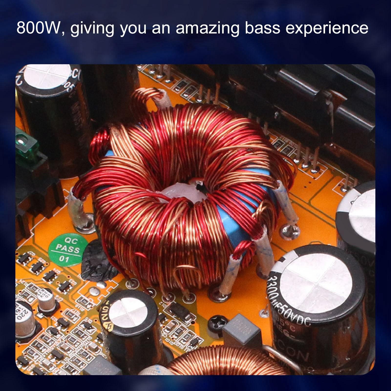 

Тонкий активный автомобильный сабвуфер под сиденье 10 дюймов 800 Вт со светодиодной подсветкой Отличная производительность теплоотвода Автомобильный сабвуфер Blue