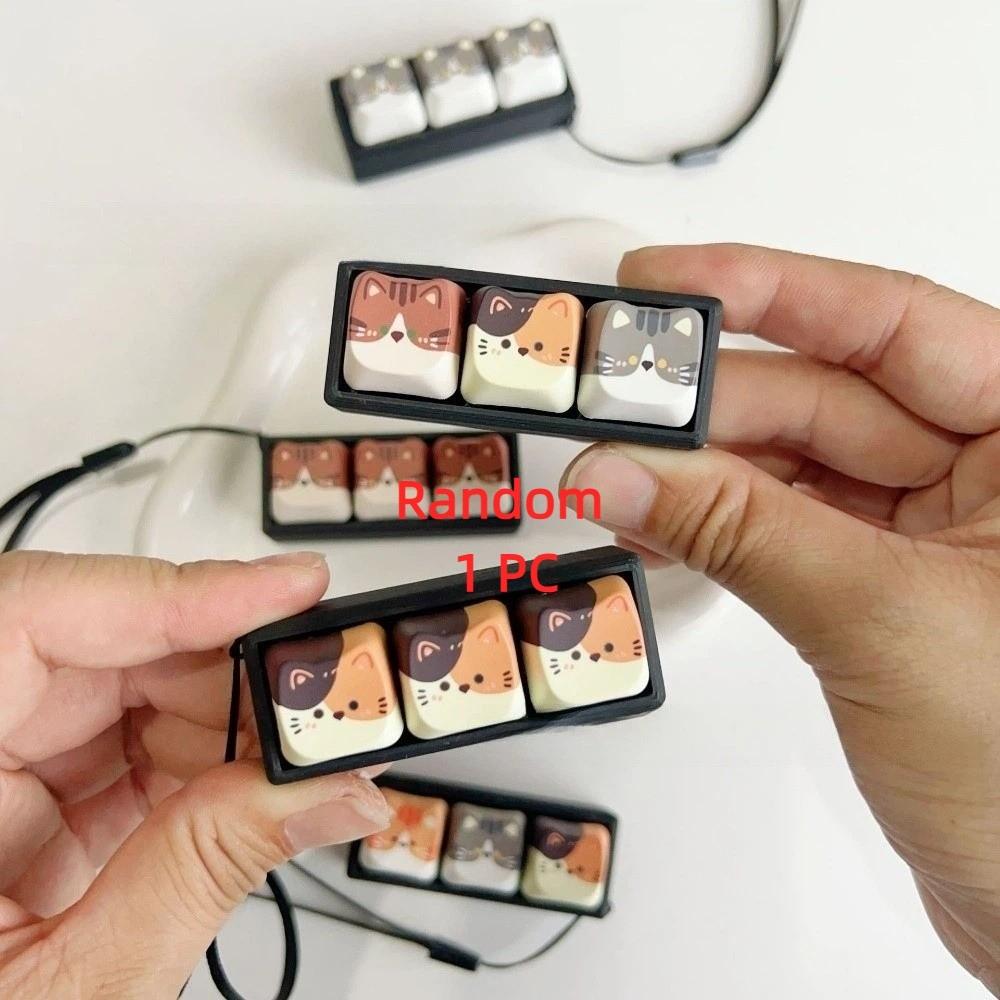 Keyboard Anti-stress Toy Pendant 2/3/4/6/9 Keys Cat Fidget Keychain  Children Adults