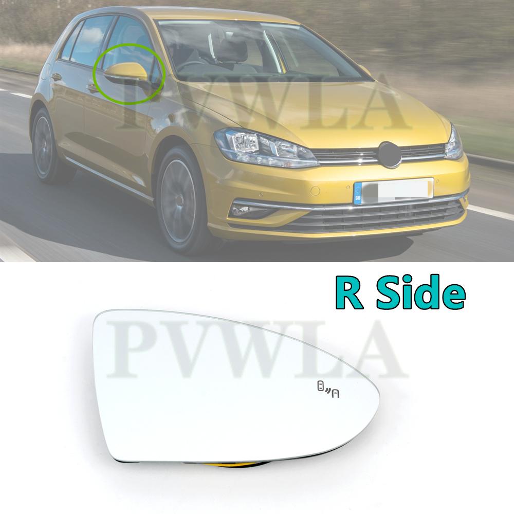 Heated Blind Spot Front Door Side Mirror Glass Rearview For VW Golf 7 7.5 2013 2014 2015 5G0857521 2016 2017 2018 Right