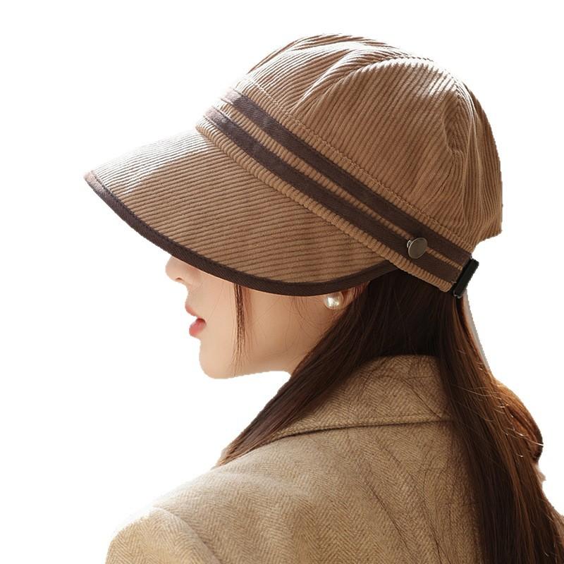 Autumn and Winter New Hemming Wide Brim Bucket Hat Outdoor Warm Windproof Sun Hat Adult Women Windproof Sun Protection Basin Hat