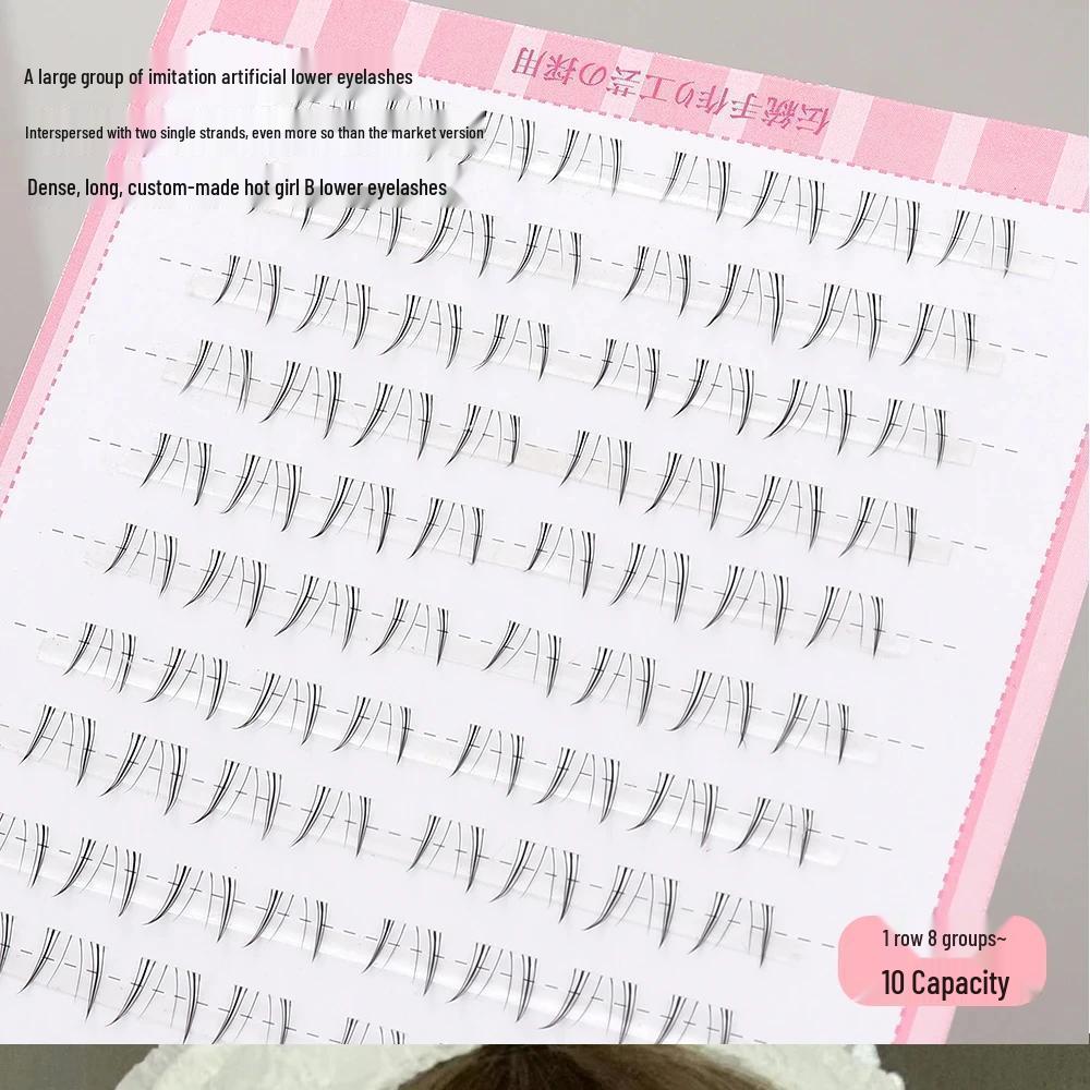 Four-Leaf Cat Lower Lashes: Super Natural Korean Girl Segment, Glue-Free False Eyelashes for a Born-Beautiful Look