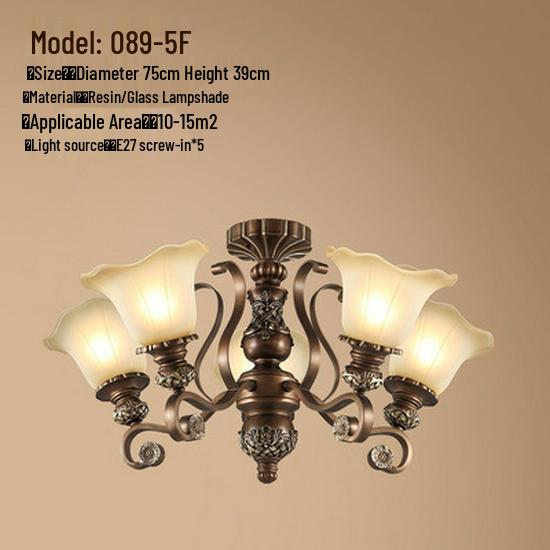 Retro Wrought Iron Pendant Light for Living Room, Villa, or Staircase