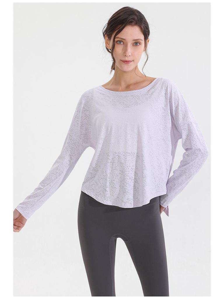 Women's Long Sleeve Quick-Dry Yoga Top - Athletic Fit for Spring & Autumn