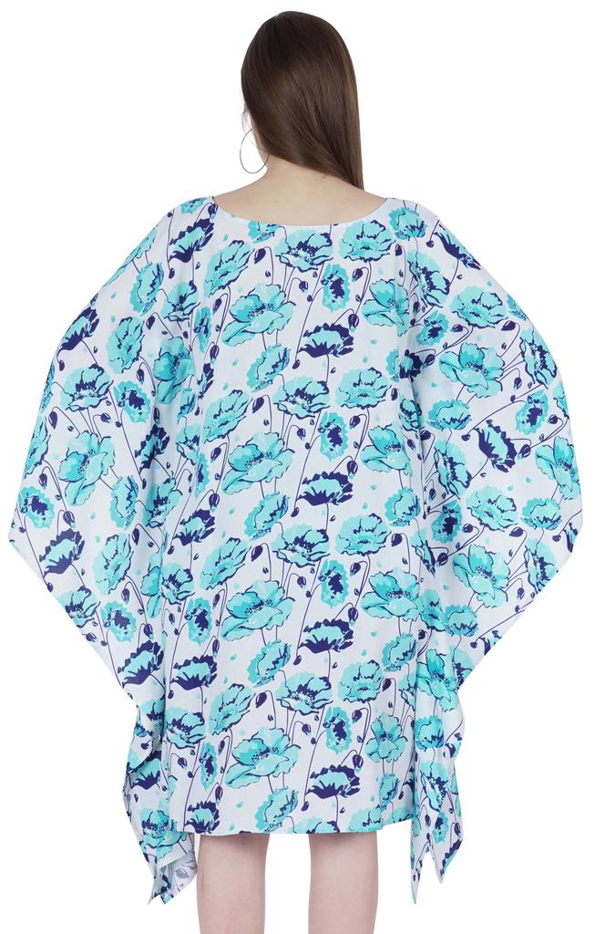 Moomaya Women  s  Short  Tunic  Kaftan  Casual Kimono Mini Beach Dress Swimsuit Cover Up