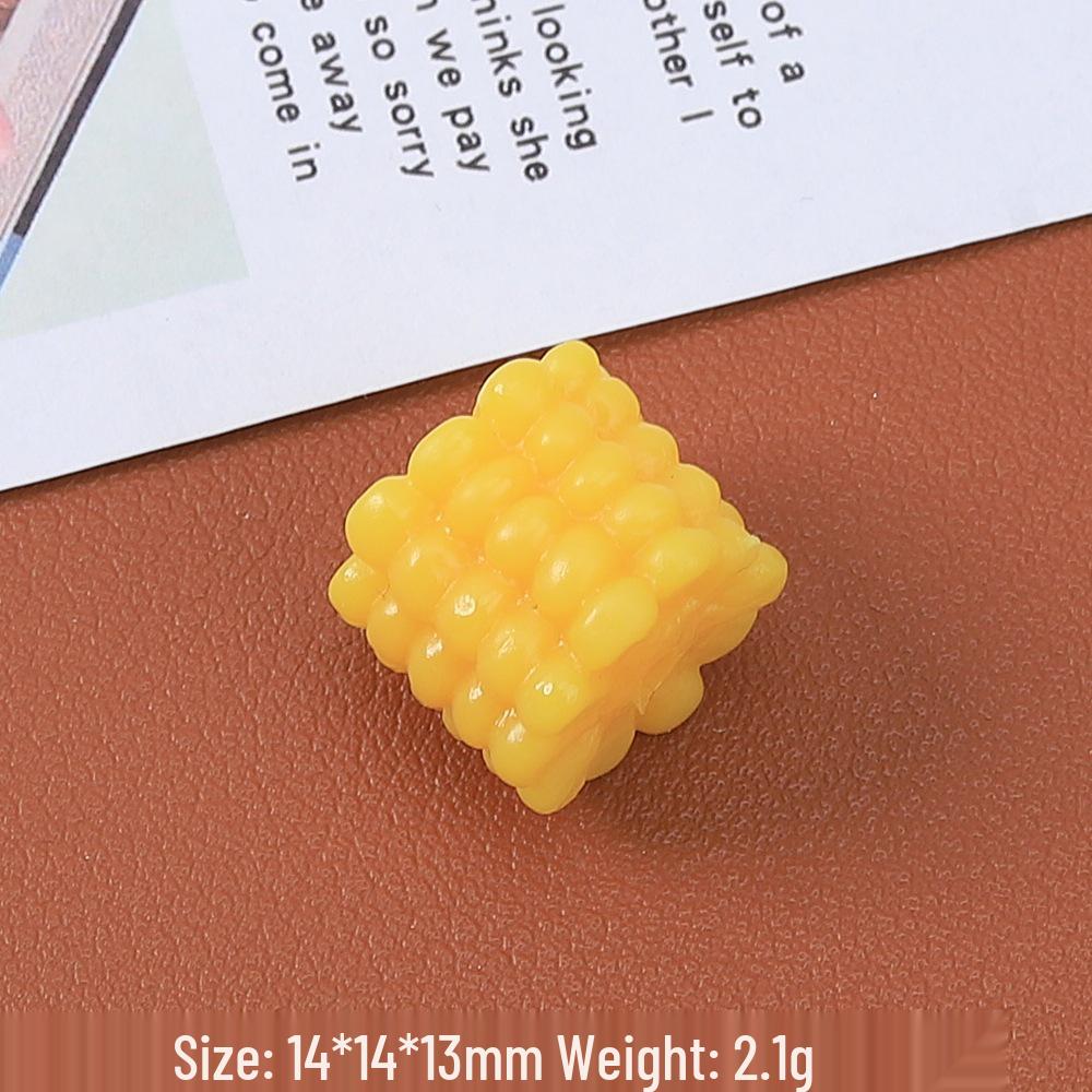 DIY Resin Play Food Accessories: Corn, Shrimp, Cream Glue, Hair Clip Figurines
