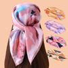 1PC Women's Colorful Patterned Thin Satin Silk-Like Square Scarf Bohemian Casual Neck Wrap Lightweight Comfortable Shawl