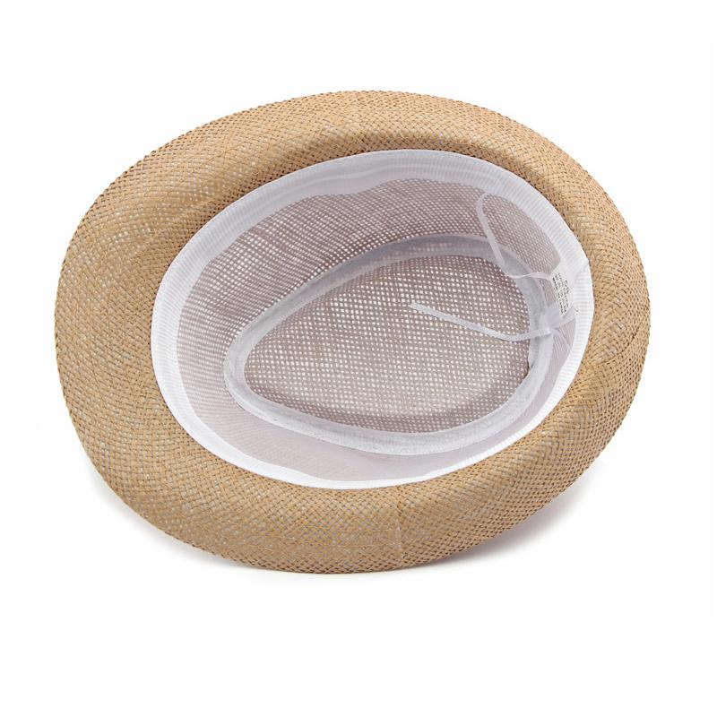 Straw Hat Men's Summer Sunshade Beach Hat for Middle-Aged and Elderly Sunscreen Hat Women's British Retro Jazz Hat