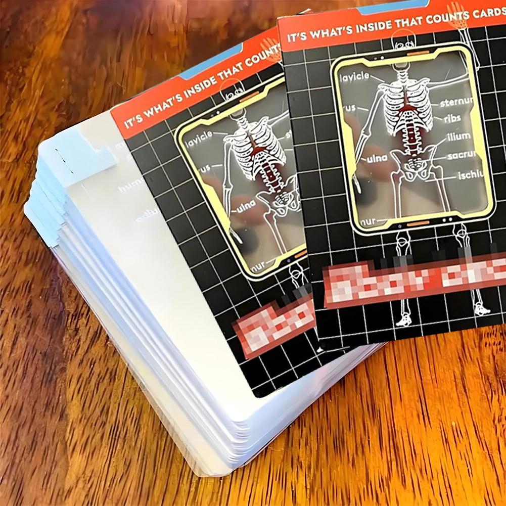 Karty Edukacyjne z Obrazami 3D Wielokrotnego Użytku Przezroczyste Karty do Gry Wielofunkcyjne Karty do Gry Anatomia Człowieka na Prezenty dla Przyjaciół