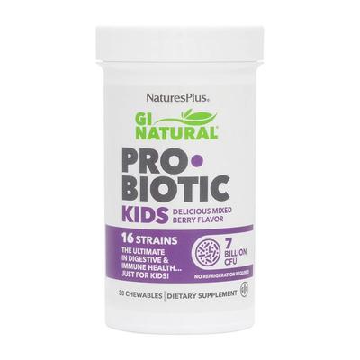 GI Natural Probiotic Kids 7 Billion CFU Delicious Mixed Berry Flavor, 30 Chewables