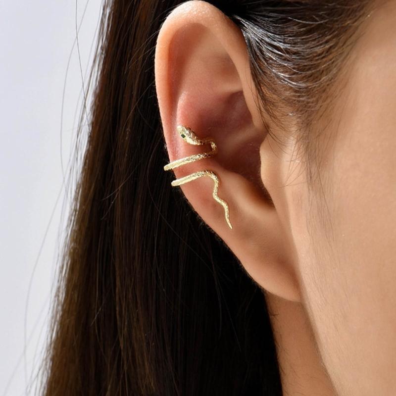 Dainty Clip On Snake Earrings Personality Animal Ear Clips Jewelry Fashion Punk Studs Earrings Snake Shaped Earring