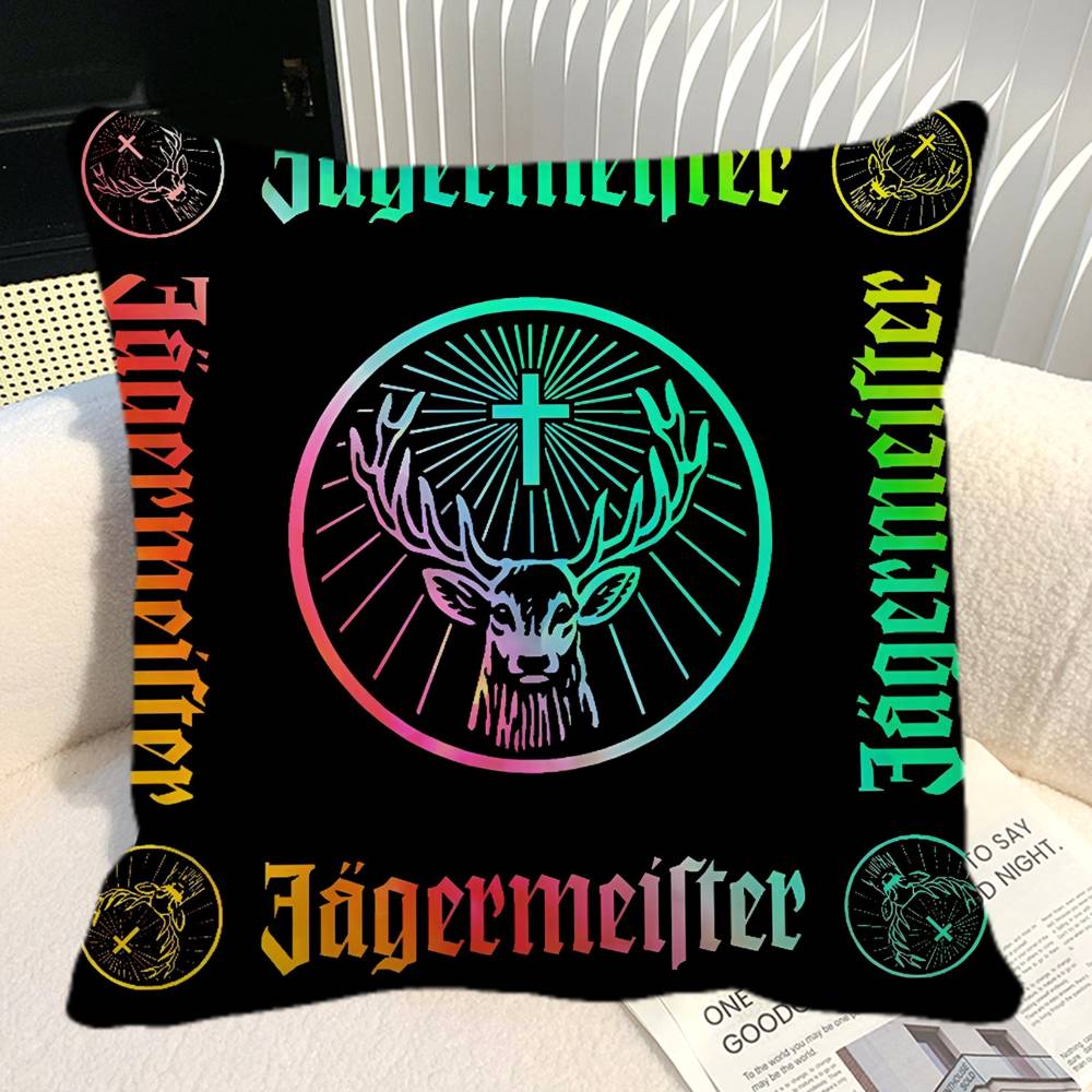 Alcohol Jjagermeister Pillow Case Square Pillow Bedroom Sofa Leisure Comfort Cushion Car Home Decoration
