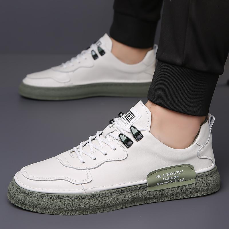 Fashion Trend Youth Men's Casual Leather Shoes Fashion Versatile Comfy Male Sneakers Outdoor Platform Leisure Walking Men Shoes