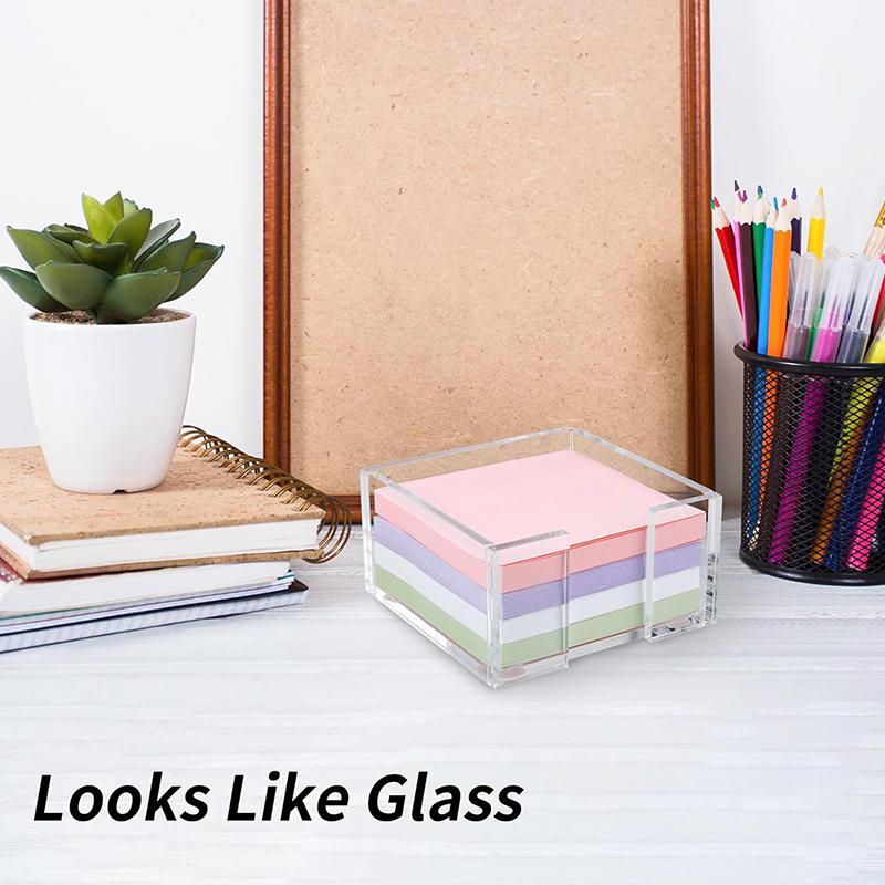 Acrylic Sticky Note Holder Clear Acrylic Notepad Holder Memo Note Dispenser Notepad Holder For Home Office Desk Organizer