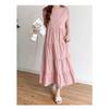 Patchwork Solid Color Long Skirt Sleeveless Commuter Crew Neck Dress
