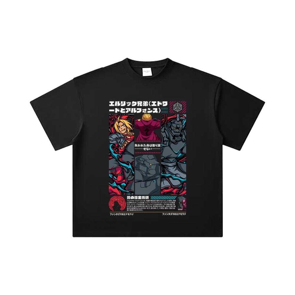 

260 GSM Double Yarn 32 Count 100% Cotton Fullmetal Alchemist V3 Print Unisex Heavy Cotton T Shirt 5XL різнокольоровий
