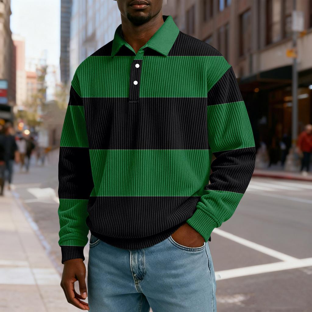 Ανδρικό Casual Χαλαρό, εφαρμοστό Τοπ Κουμπιά, Κολάρο με Κούμπωμα Μακριά Μανίκια