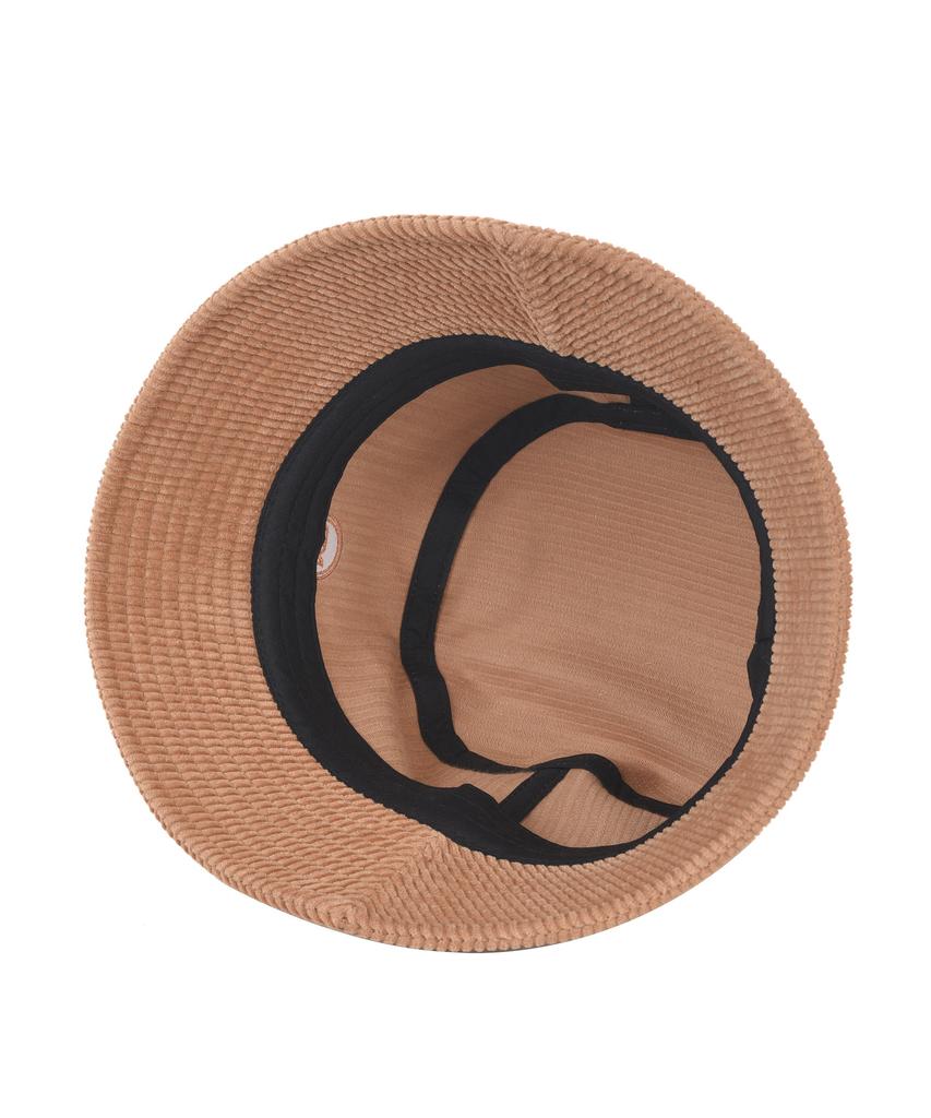 THE-ABON Men'S Corduroy Minimal Bucket Hat Camel
