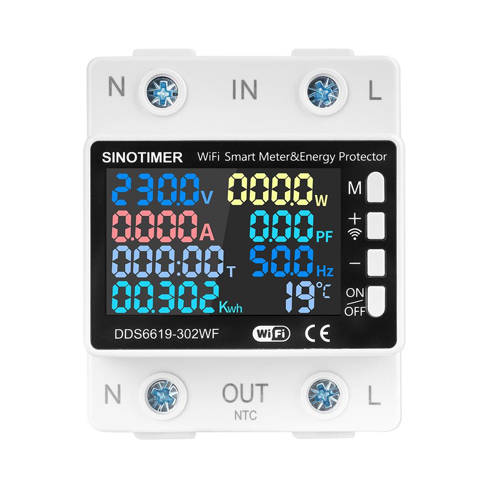Tuya WiFi Multifunction Voltage/Current/Watt/Frequency Meter Over And Under Voltage Protector Remote Control Switch Energy Meter
