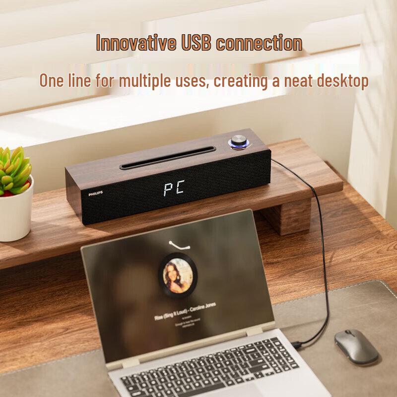 Philips SPA3809 Wooden Bluetooth Computer Speaker