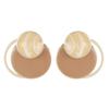 S Silver Needle Gentle Retro Style Amber Earrings Female Korean Personality Versatile Stud Earrings Geometric Earrings