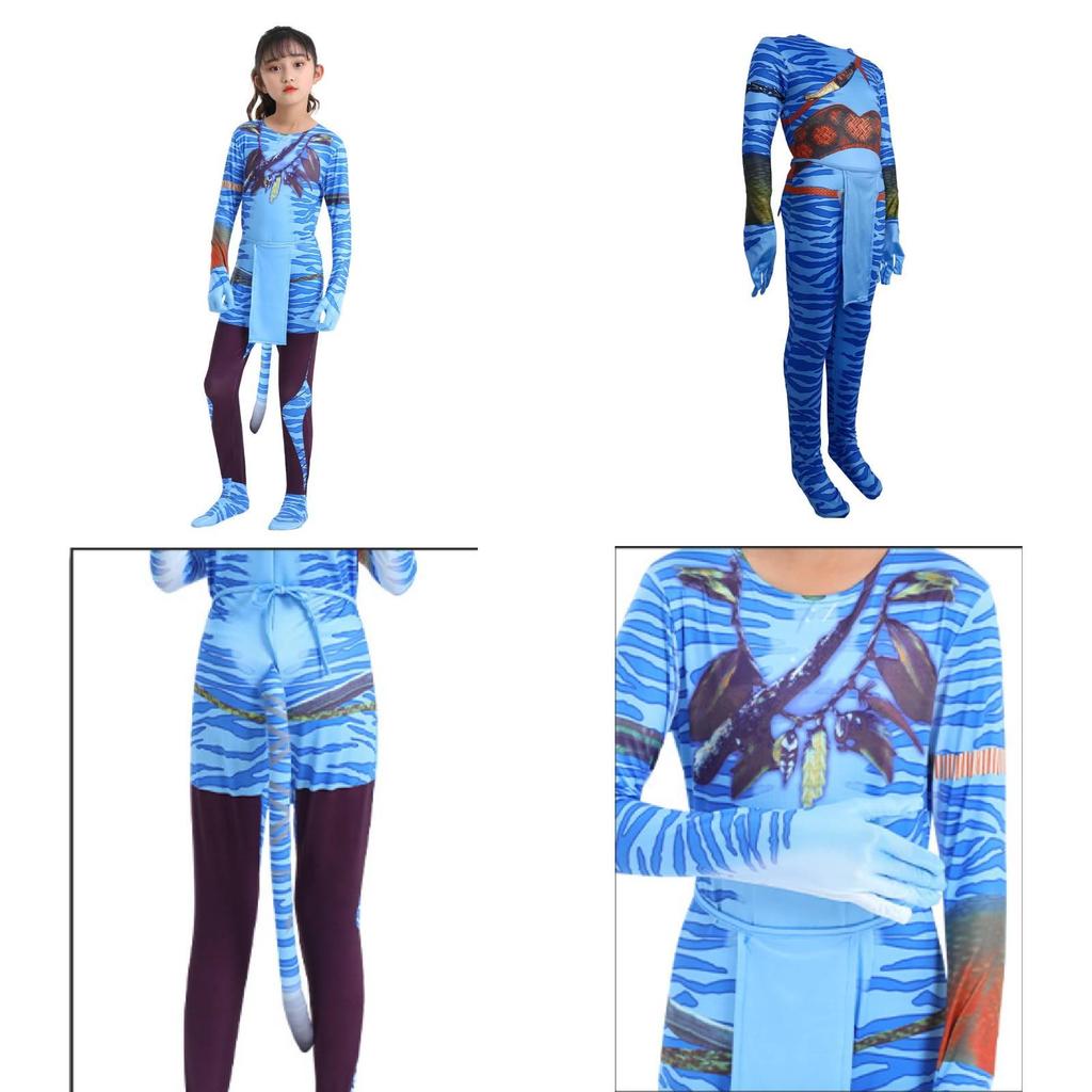 Avatar 2 Halloween Cosplay Bodysuit For Adults And Kids In Soft Milk Silk Fabric