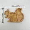 Wood Squirrel Wooden Snack Tray Squirrel Fruit Shape Double Dish Holder  Home Decor