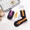 Lustiger Hühnerpfotenstrumpf Overknee-Druck Dünnes Bein Lange Strümpfe Damen Frühling Herbst Winter Mittelschule Mädchensocken
