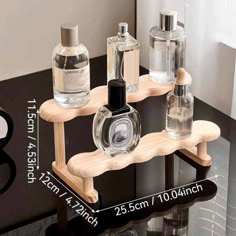 2/3 Tier Display Riser Stand Wooden Perfume Display Shelf Figure Doll Storage Rack Desktop Organizer Figure Display Case