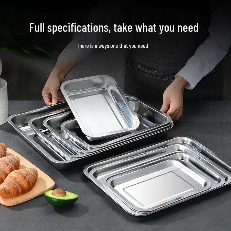 Rectangular Stainless Steel Serving Tray