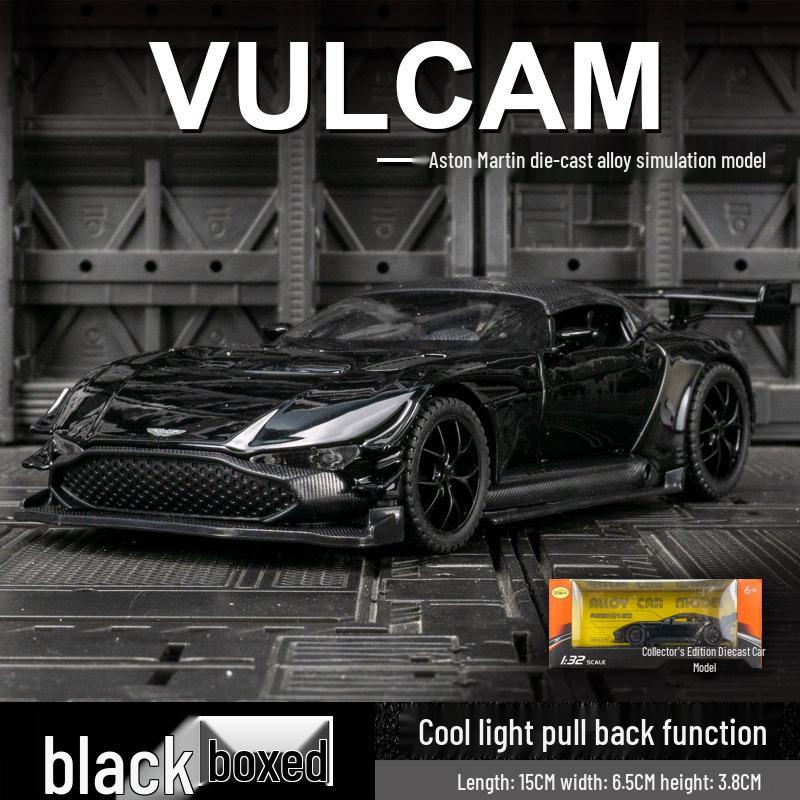 

Модель автомобиля Aston Martin Vulcan из сплава с инерционным механизмом, звуковыми и световыми эффектами. чёрный