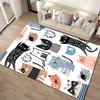 Cartoon Cat Pattern Area Rug - Cute Cats with Striped and Playful Designs" Suitable for use as an anti-slip1 for1room and bedroom sofas