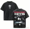 T-shirt Lavata Michael Jackson Abbigliamento per tutto l'anno alta qualità personalità Vestiti Taglie Forti Unisex Nuovo Modello Lavato Vintage Ampio