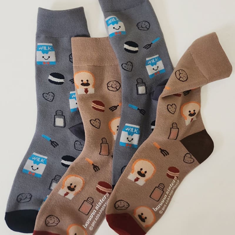 Bananasisters [2SET] Dessert Character Pattern Point Socks 2 Colors