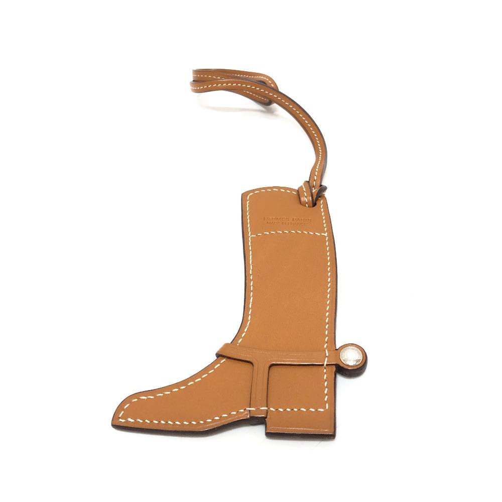 Hermes Paddock Boots Bag Charm Accessories Leather Brown/SilverHardware