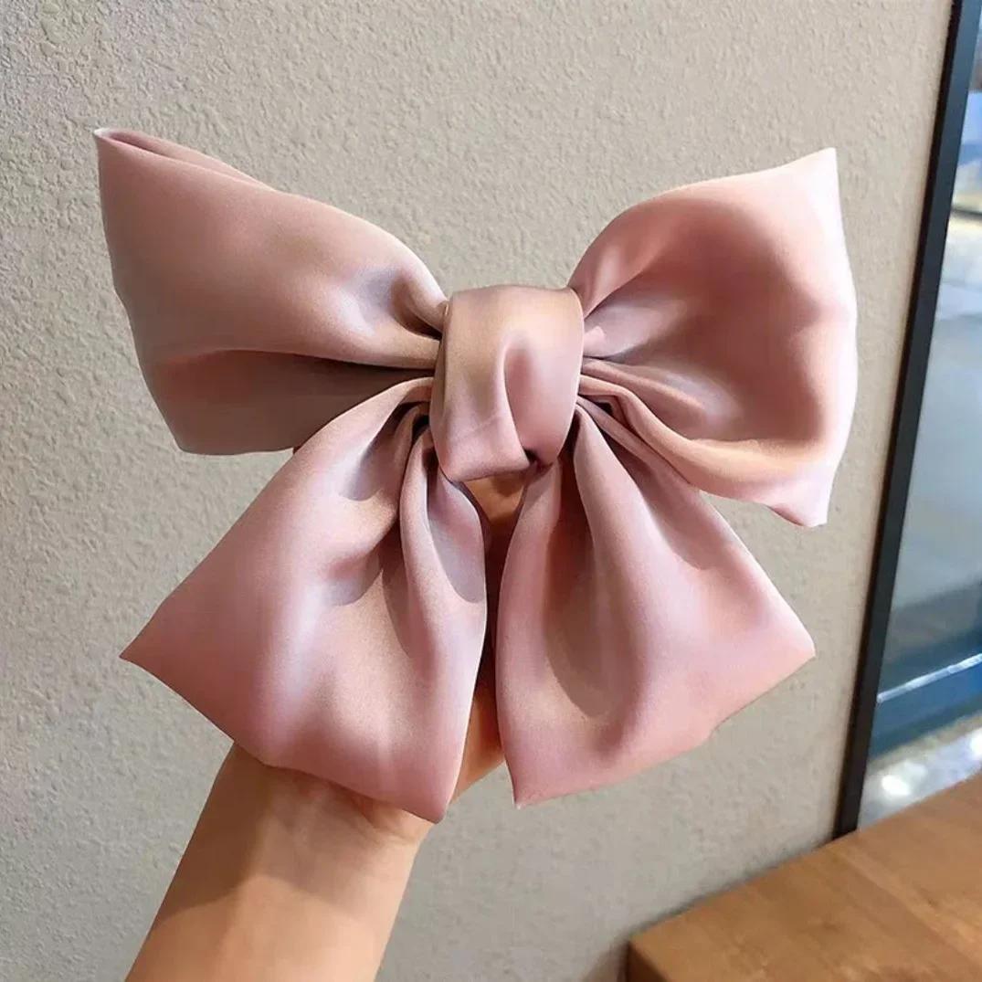 

Модная заколка для волос с бантом, доступны различные цвета, нежные элегантные шпильки для девочек, креативный индивидуальный стиль, роскошные аксессуары розовый