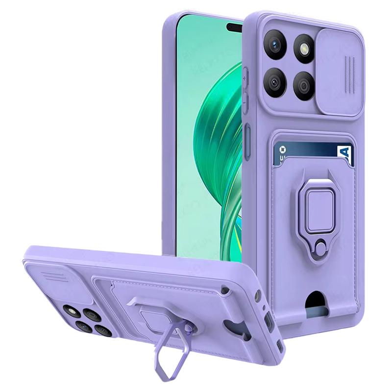 

Luxury Holder Slide Camera Soft Phone Cases For Honor X8B X7B 90 Lite Shockproof Card Slot Bag Magnetic Case For Honor X8B Cover Honor 90 Lite