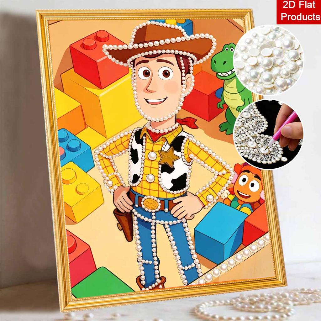 Disney Pearl Painting Pearl Aesthetic Cowboy Woody for Beginners and Adults, DIY Pearl Diamond Art Painting Kit for Home Wall Decor Gifts