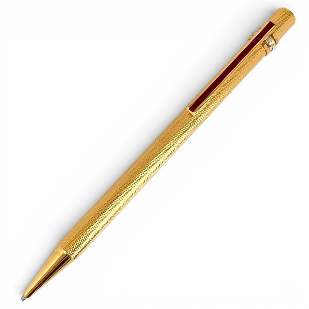 Excellent Cartier Ballpoint Pen Trinity Twist Type Gold Mens Used