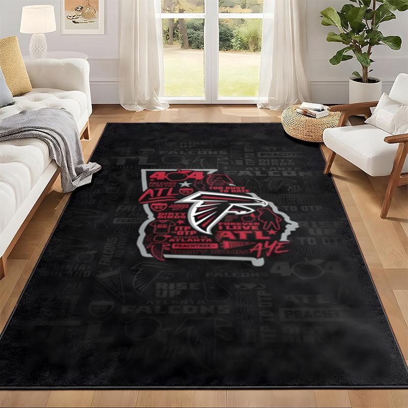Atlanta Falcons Carpet Door Mat for Living Room or Bedroom Protective Mat Under Chair Office Decoration Christmas Gift Birthday Present