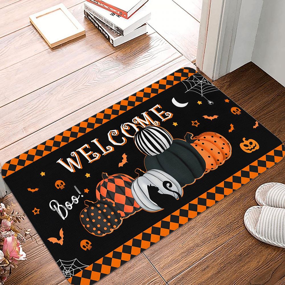 

Halloween Pumpkin Themed Doormat Non-Slip Door Mat With Pumpkin Washable Entrance Rug For Home Kitchen Decor Carpet 40x60cm