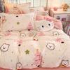 Winter Thickened Milk Fleece Bed Four-piece Set New Coral Fleece Flannel Single Quilt Cover Bed Sheet Three-piece Set Bedding