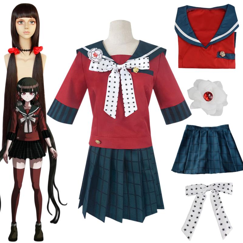 

Аніме Данганронпа Харукава Макі Косплей Перука з топами Коротка спідниця Одяг для шкільних дівчат Різдвяні карнавальні костюми для вечірки L-(Costume+Wig)