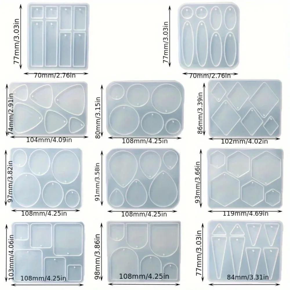 A Top Quality 11Pcs DIY Jewelry Earrings Drop Glue Mold, Epoxy Resin DIY Jewelry Resin Casting Mold, Earrings Making Process