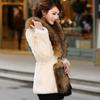Windbreaker Faux Mink Fur Jacket Woman Winter Ladies Imitation Fox Wool Collar Coat Korean Fashion Warm Slim Winter Coats