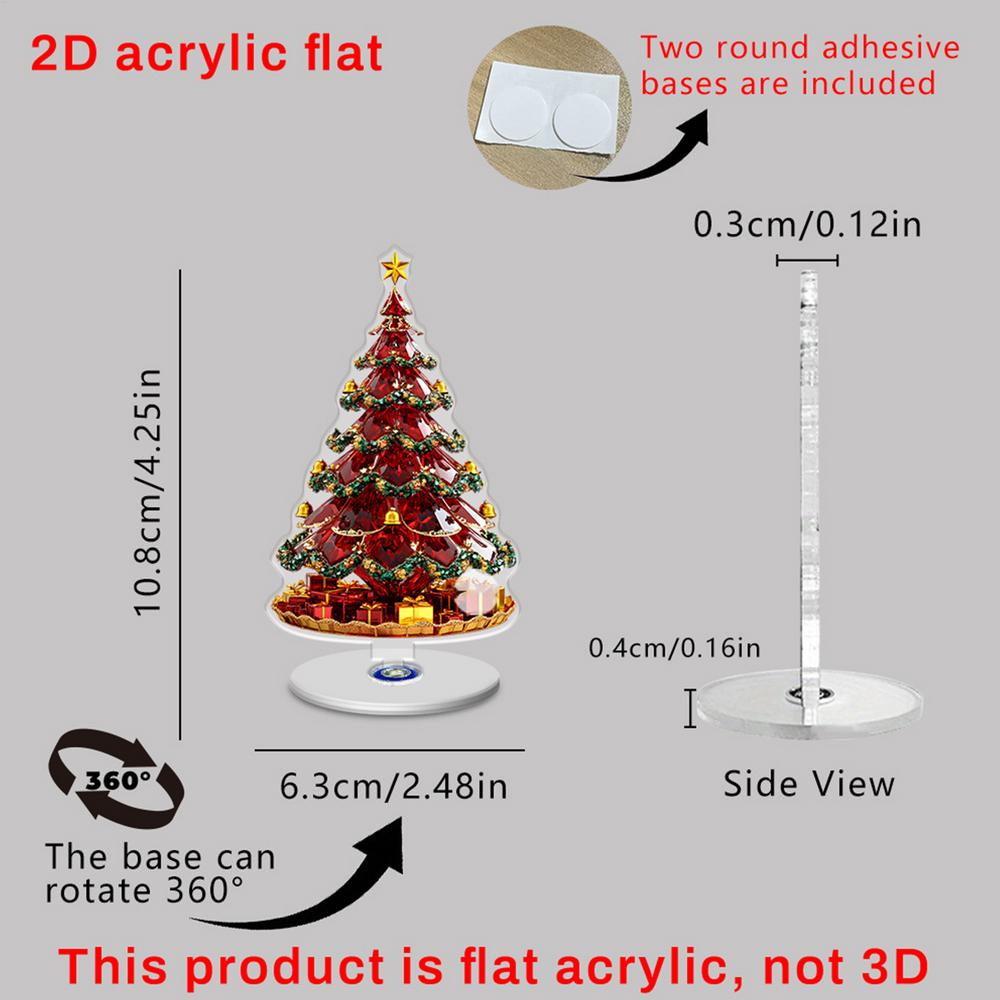 

Christmas Centerpiece Acrylic 2D Tabletop Ornaments Ferris Wheel Carousel Tree Sign for Living Room Desktop Holiday Decorations