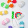 Professional Knit Spool Looms with Wool Set Cord Rope Knitting Weaving Tool with Colorful Wool 6-color/8-color Durable